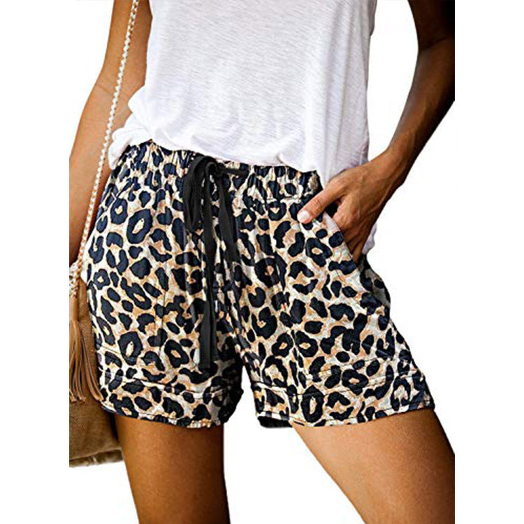 Womens Casual Wide-leg Loose High-waisted Shorts