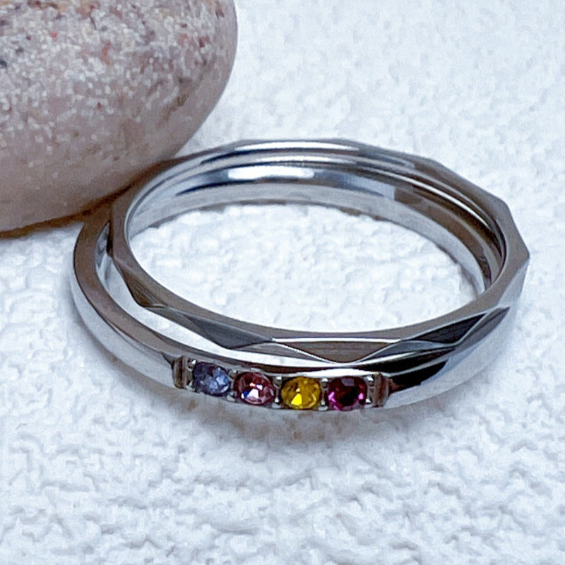 Multi-edge Stainless Steel Combined Ring Set