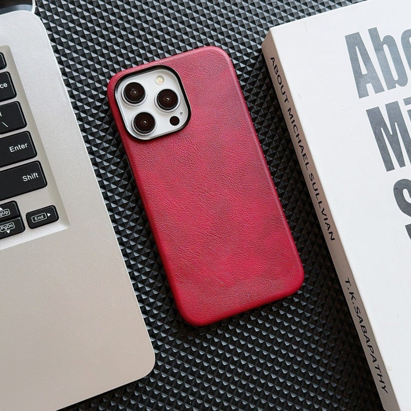 Retro Crazy Horse Leather Grain Phone Case