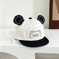 Baby-style Multi-color Three-dimensional Bear Ears Happy Embroidered Soft Brimmed Sun Protection Comfortable And Cute Style Baseball Cap Suitable For Daily Use