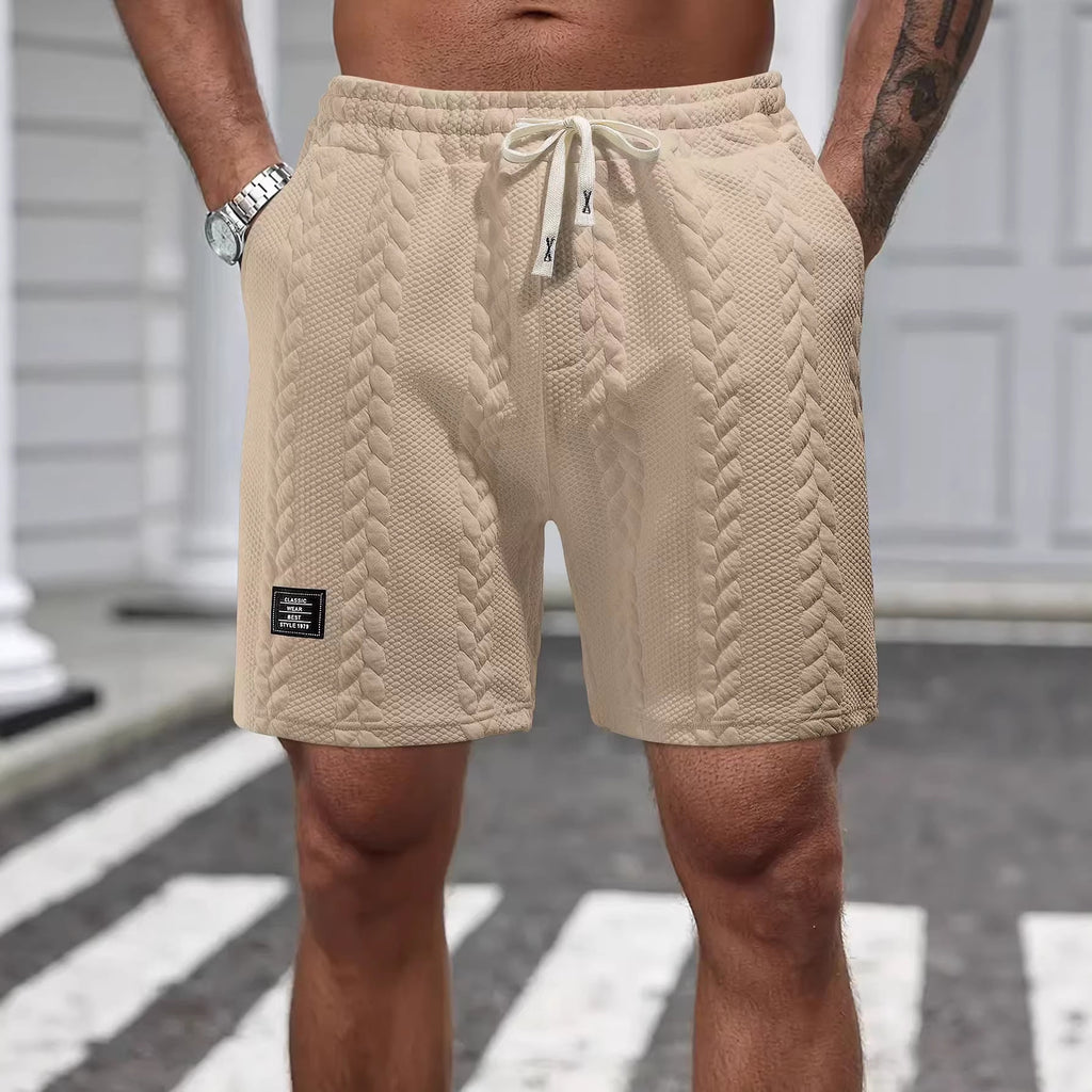 Men's Casual Shorts Jacquard Braided Design