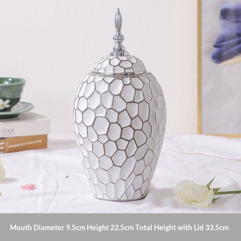 Nordic-style Gold-plated Ceramic Vase Creative Design