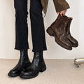 Womens British-style Dr Ankle Boots With Chunky Heels