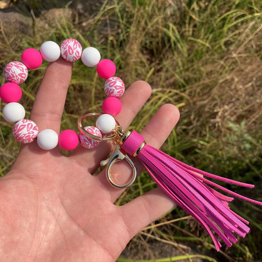 Women's Colorful Beaded Bracelet With Tassel Pendant