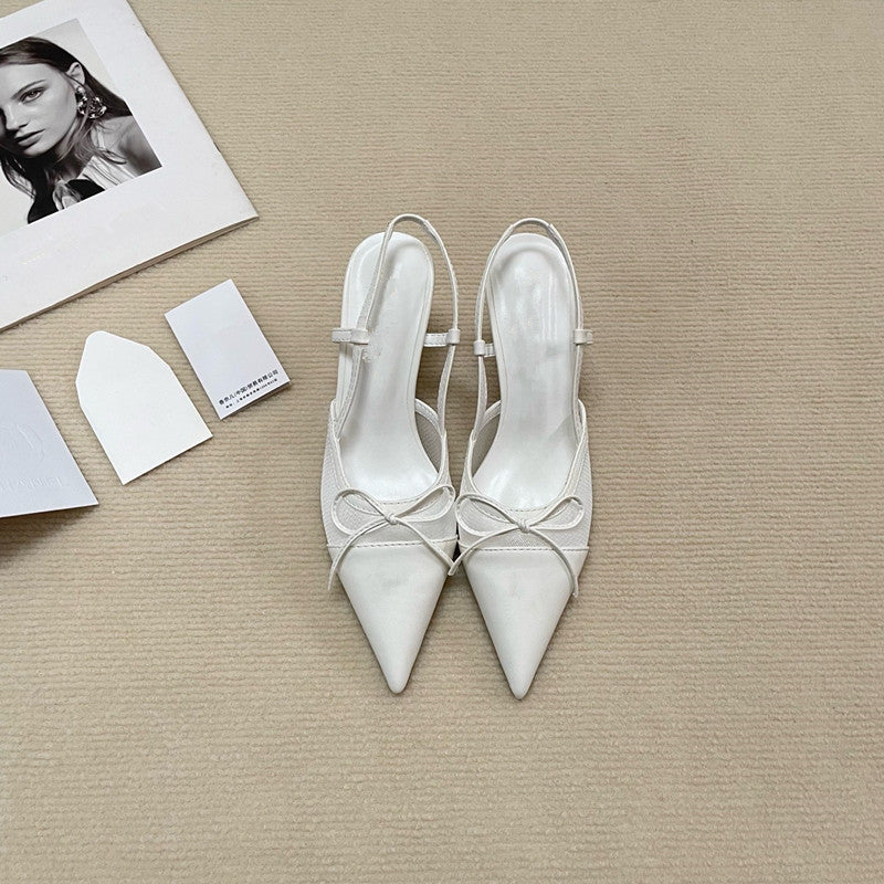 Stiletto-heeled Women's Shoes With A Bow
