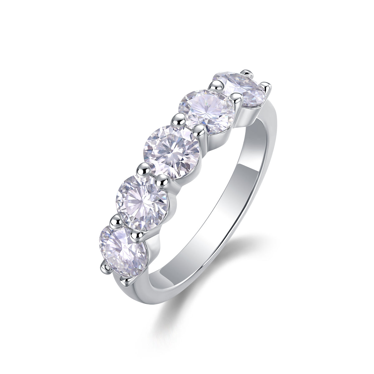 A Luxurious And Fashionable Light Luxury Jewelry Silver Ring Set With Top-quality Moissanite, S925 Silver Plated With Platinum