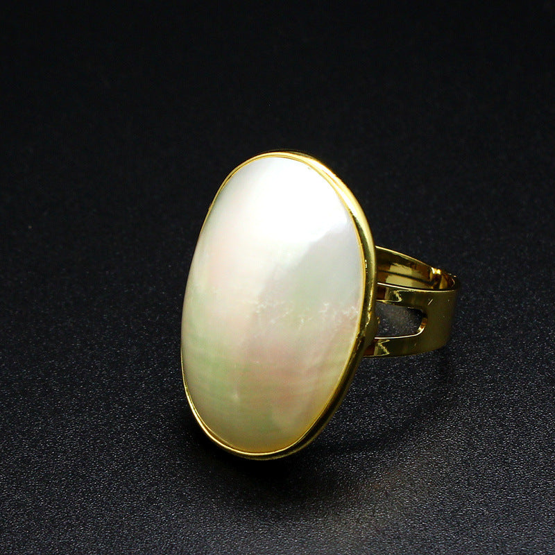 Seawater Starry Sky Blue Mabe Pearl Ring