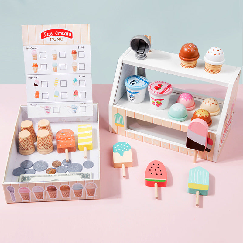 Wooden Simulation Ice Cream Playset