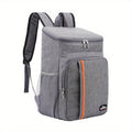 Gray Large-Capacity Insulated Cooler Backpack