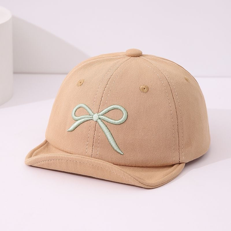 Children's Style Soft Fabric Bow Decoration Dome-shaped Baseball Cap With A Cute And Gentle Childlike Style, Suitable For Spring And Summer Wear.