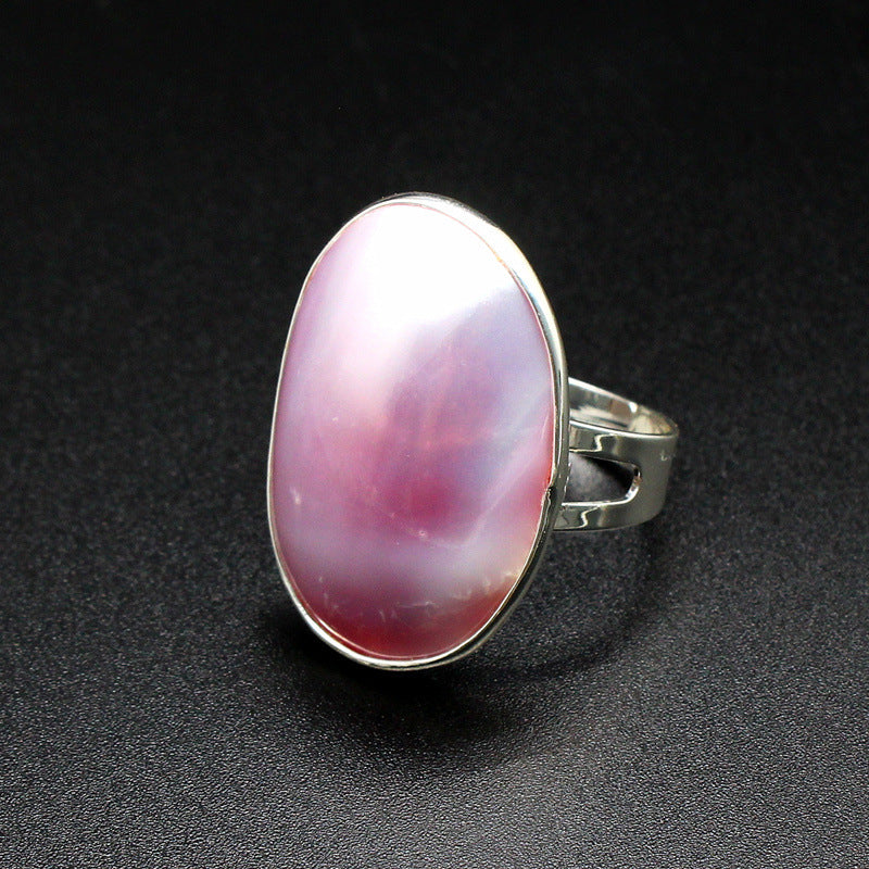 Seawater Starry Sky Blue Mabe Pearl Ring