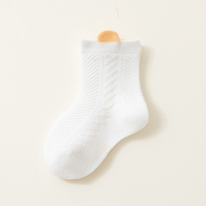 Child Summer Thin Mesh Breathable Loose Mouth Non Restrictive Socks
