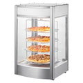 Commercial Food Warmer for 14-inch Pizza, 4-Tier Rotating Pizza Warmer with Steam Heating, 30℃~85℃ Temperature Control and Display, 25W Oven Light + Top LED for Pizzerias