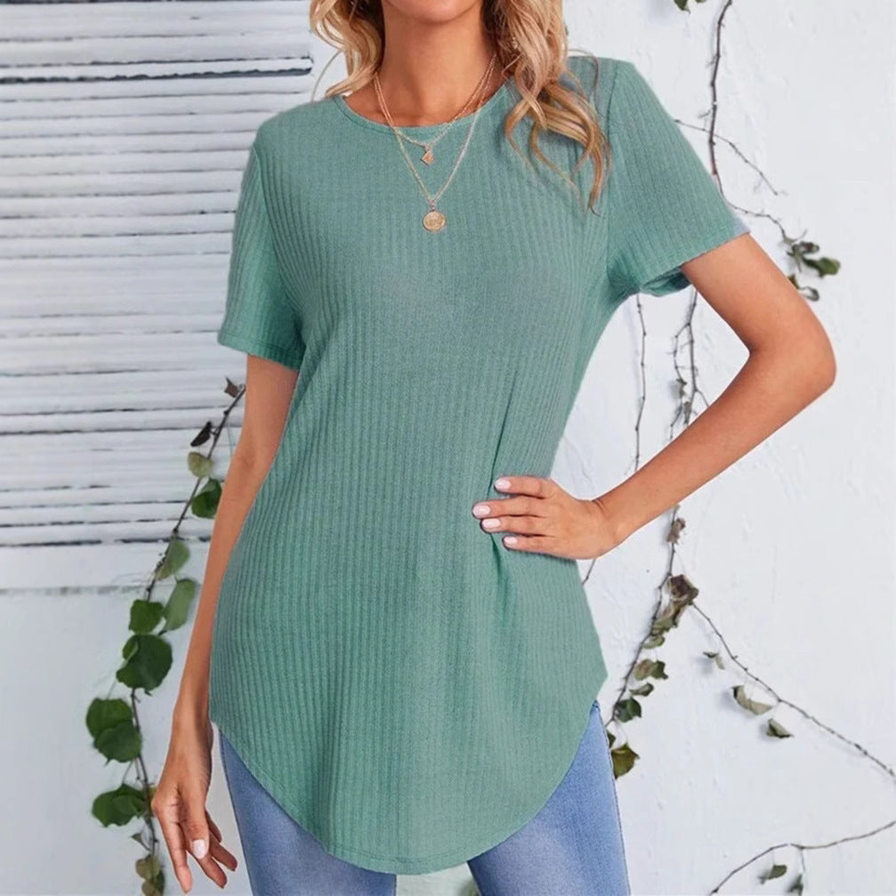 Women's Single-Breasted Casual Loose T-Shirt
