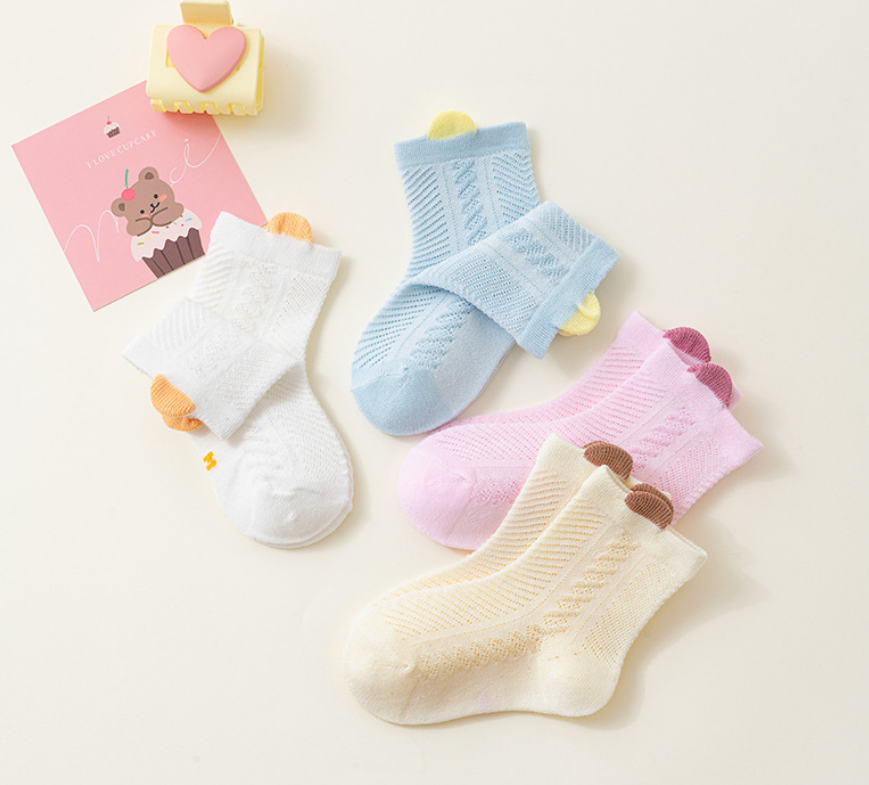 Child Summer Thin Mesh Breathable Loose Mouth Non Restrictive Socks