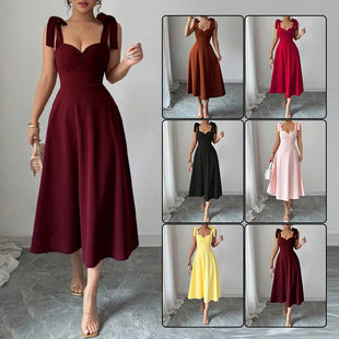 Lace-up Waist-cinching Maxi Dress