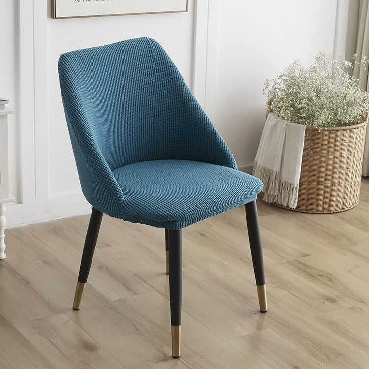 Curved Solid-Color Fleece Full-Cover Chair Cover