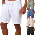 Mens Sports Running Fitness Shorts Solid-Color Casual Pants With Drawstring