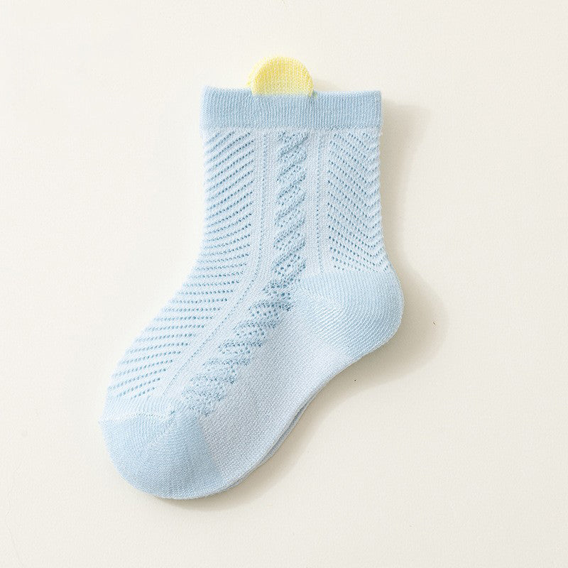 Child Summer Thin Mesh Breathable Loose Mouth Non Restrictive Socks