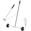 15-Inch Magnetic Sweeper with Wheels, 8 lbs Capacity, Extendable Magnetic Pickup Tool, Adjustable Handle