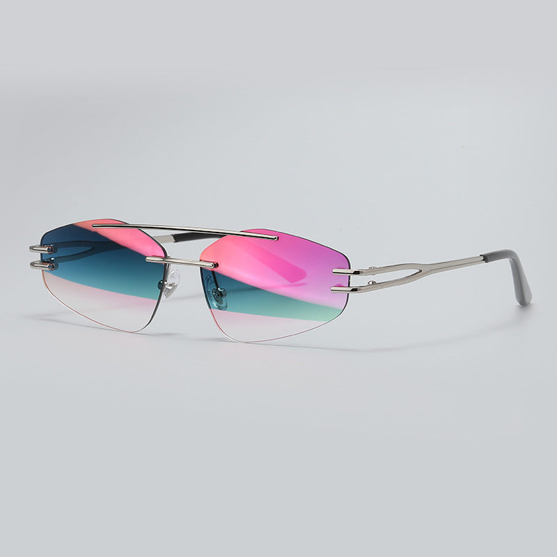 YSM8003 New Fashionable Polygonal Cut-Edge Frameless Sunglasses