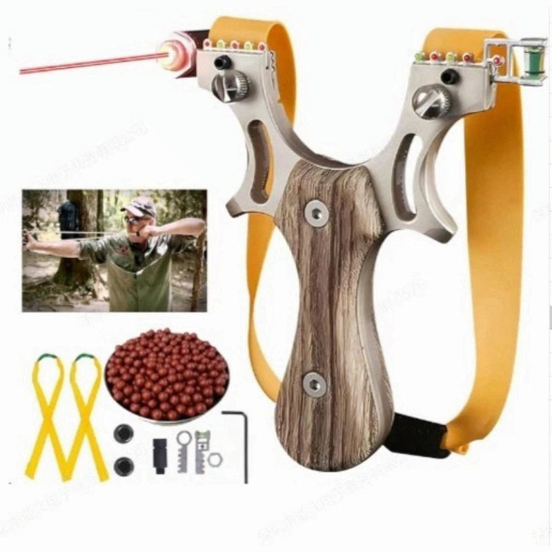 Articles In The Box :Slingshot × 1, Spare Rubber Bands × 2, Mechanical Sights × 2, Screwdriver × 1, Hard Clay Ammunition Balls × 100