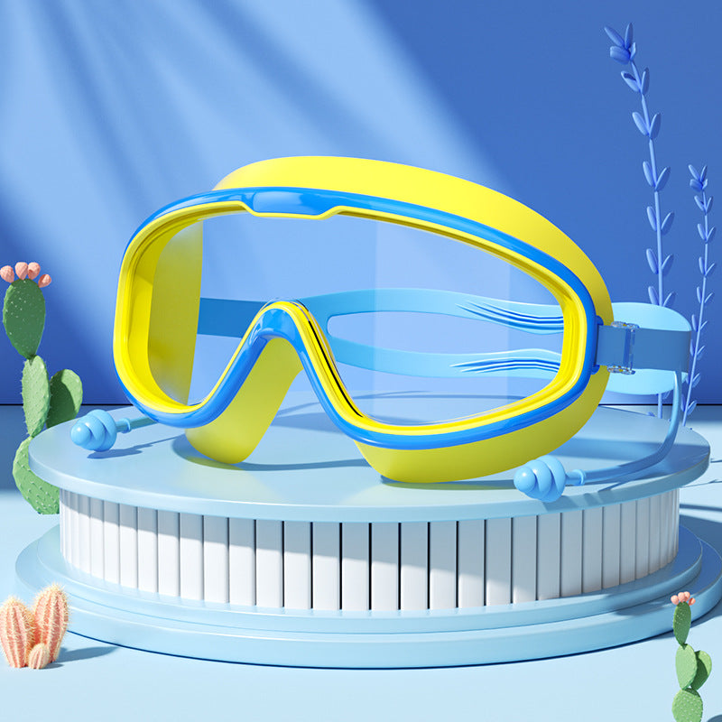 Kids Large-Frame Waterproof And Anti-Fog Swimming Goggles