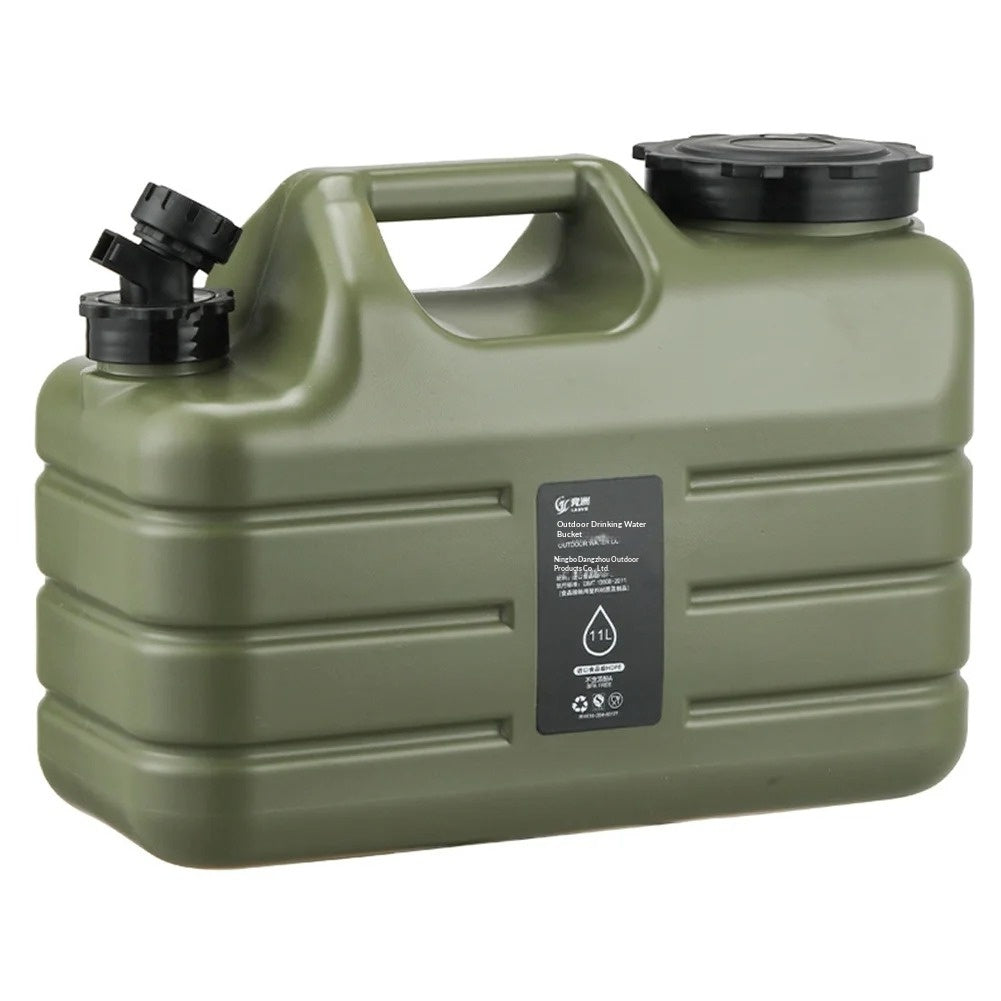 Dukou New Outdoor Pe Food-grade Plastic Water Bucket, 11-liter Military Green PE Water Bucket   Sticker