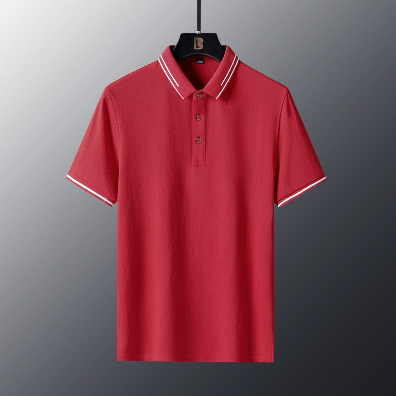 Anti-wrinkle Breathable Turn-down Collar Solid-color Shirt