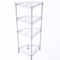4-Tier Corner Storage Shelves, Wire Shelving Unit, Metal Shelf, Steel Storage Rack For Laundry Bathroom Kitchen Silver