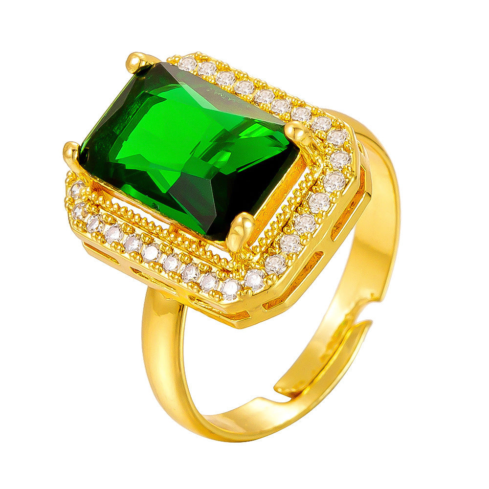 Women Trendy Finger Ring Adjustable Open Micro Paved Zircon Butterfly Star Heart