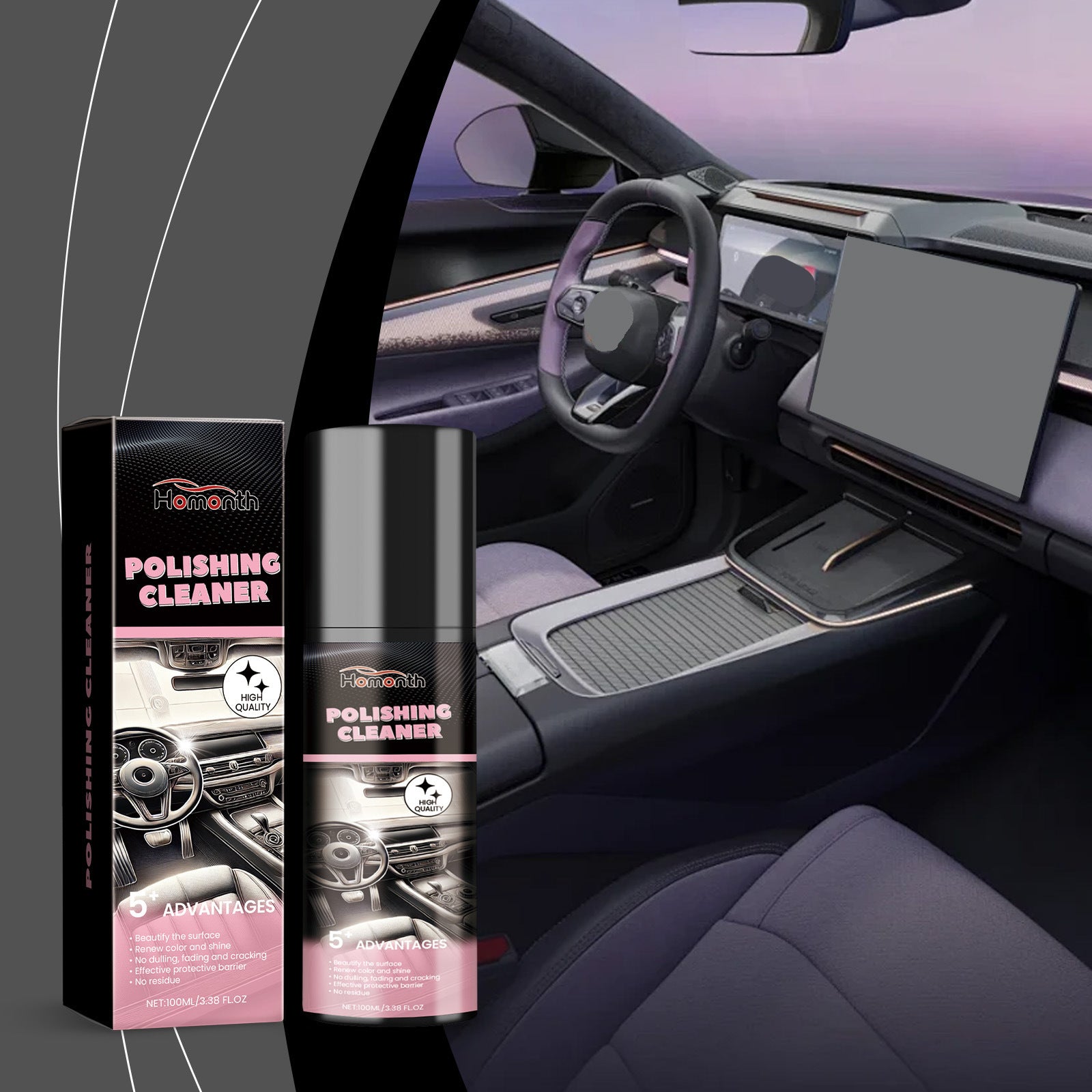 Car Interior Polishpolishes Enhances Shine Cleans Maintains And Protects Against Stains