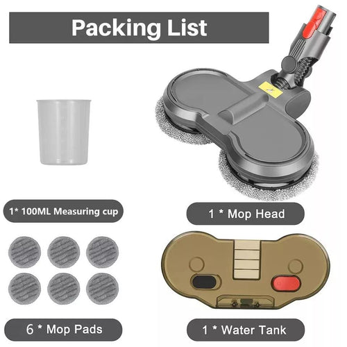 A14G-Suitable For Dyson V6 / V7 / V8 / V10 / V11 Vacuum Cleaner Electric Mop Cleaning Head With Water Tank Mop