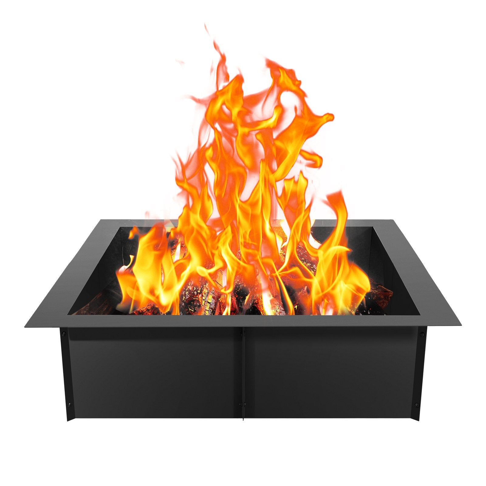 Fire Pit Ring 42 x 42 Inch Outer Diameter/36 x 36 Inch Inner Diameter 10 Inch High Square Fire Pit Liner Heavy Duty Carbon Steel Insert