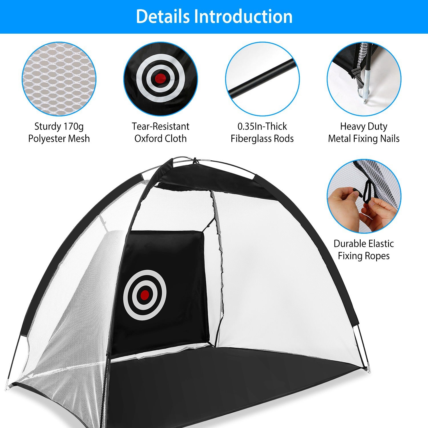 Golf Net Golf Training Aids Practice Nets Driving Hitting Nets With Target Cloth Carry Bag For Indoor Outdoor Sports
