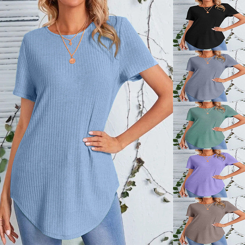Women's Single-Breasted Casual Loose T-Shirt