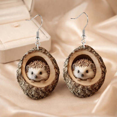 Womens Christmas Tree Ornament Earrings