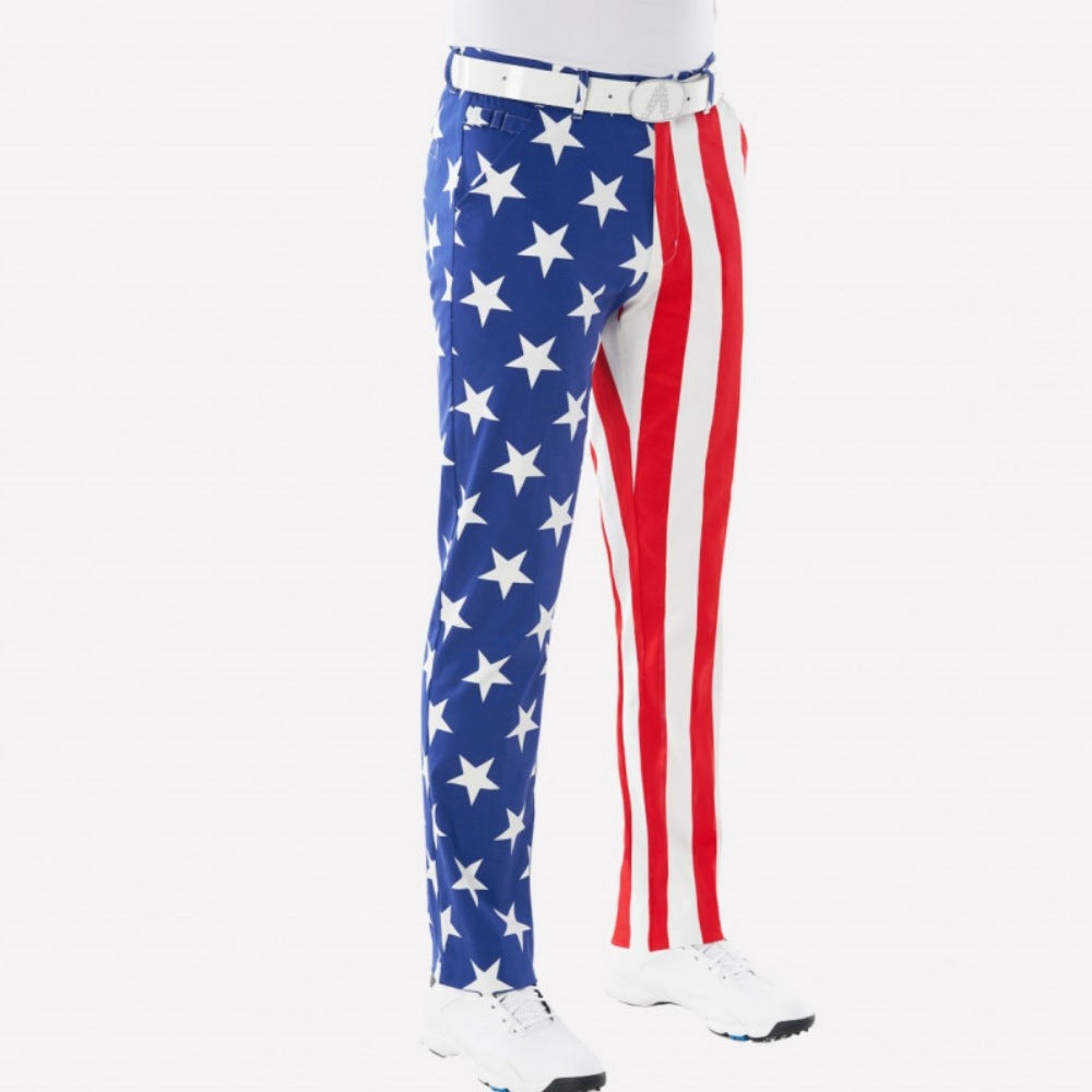 Mens Golf Pants Outdoor Sports Plaid Straight Fit