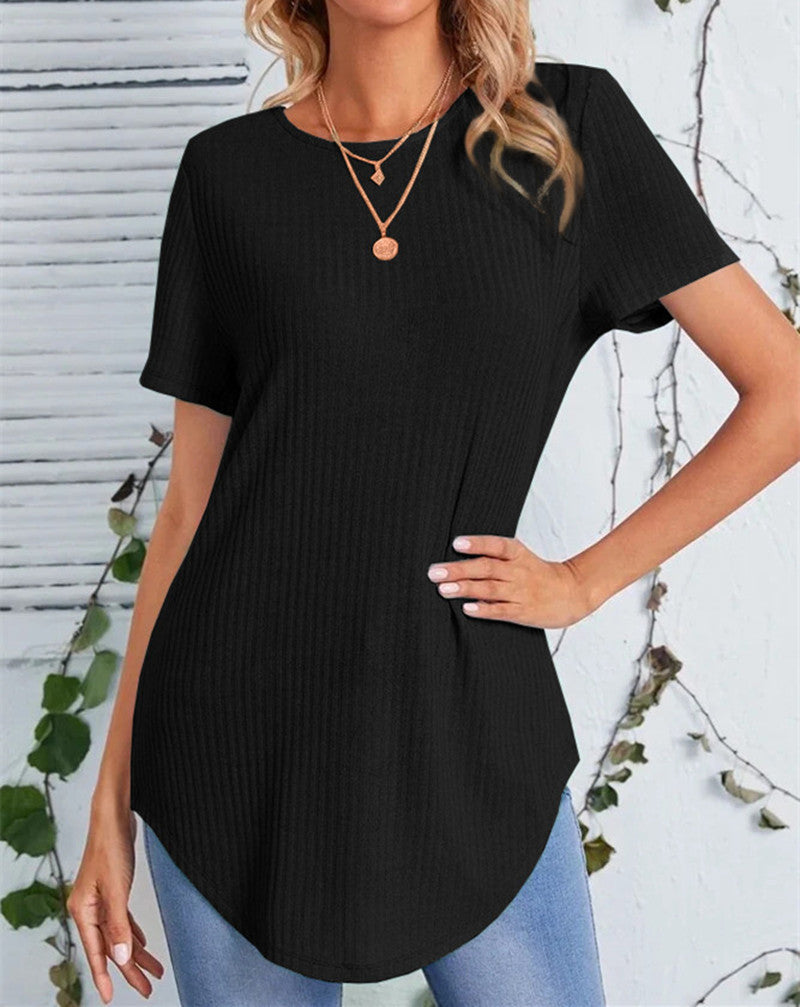 Women's Single-Breasted Casual Loose T-Shirt