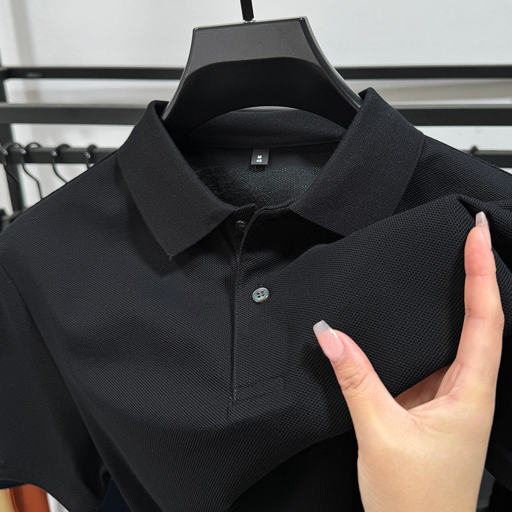 Heavyweight Mens Polo Shirt Short-sleeved T-shirt With A Turn-down Collar