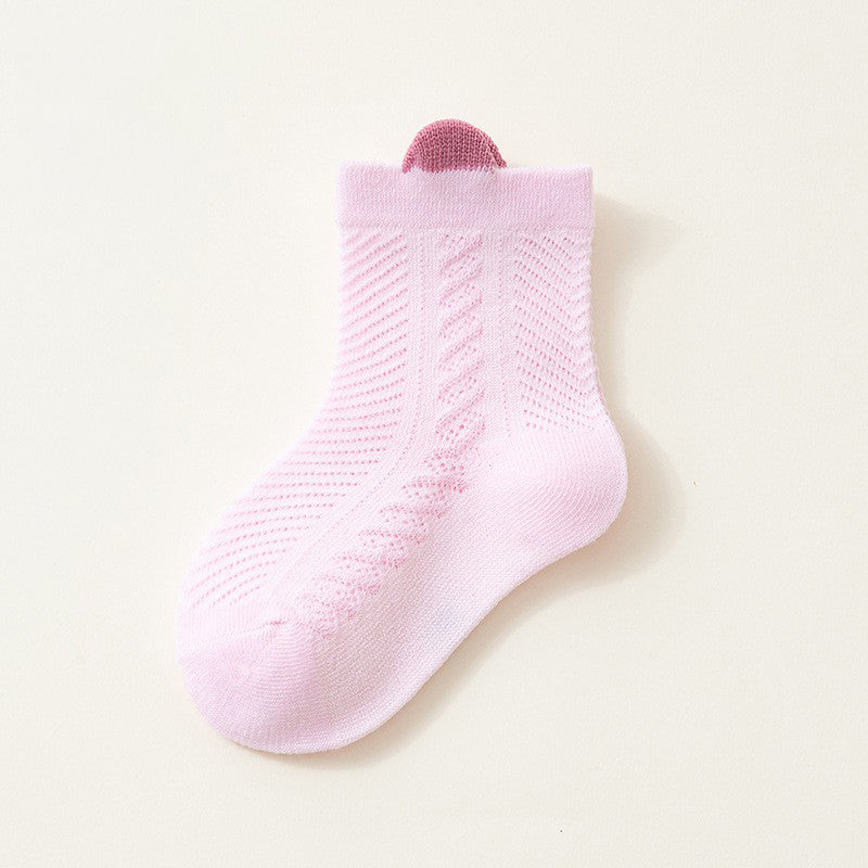 Child Summer Thin Mesh Breathable Loose Mouth Non Restrictive Socks