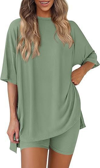Fashionable Casual Solid-color Loose Women's Pajama Set