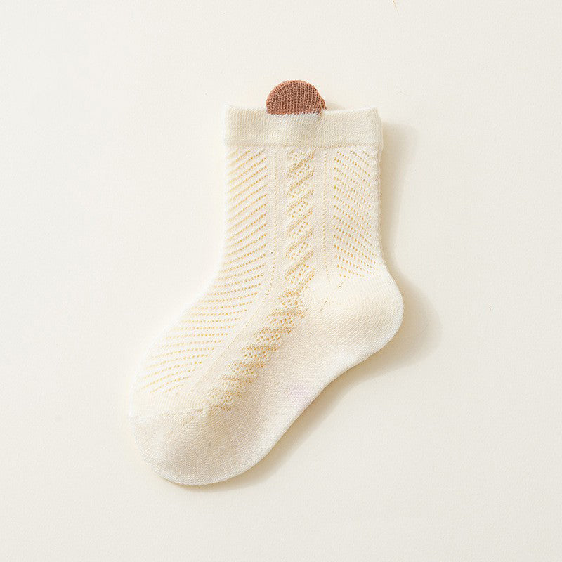 Child Summer Thin Mesh Breathable Loose Mouth Non Restrictive Socks