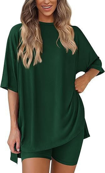 Fashionable Casual Solid-color Loose Women's Pajama Set
