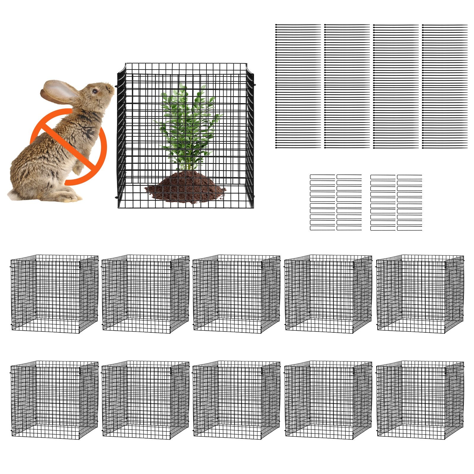 10-Pack Plant Protectors from Animals, 12 x 12 Inch Chicken Wire Plant Cages for Outdoor Plants, Flowers, and Vegetables