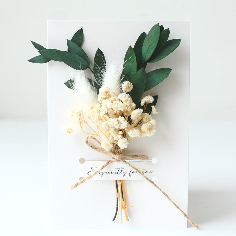 Mini Card Dried Flower Small Bouquet
