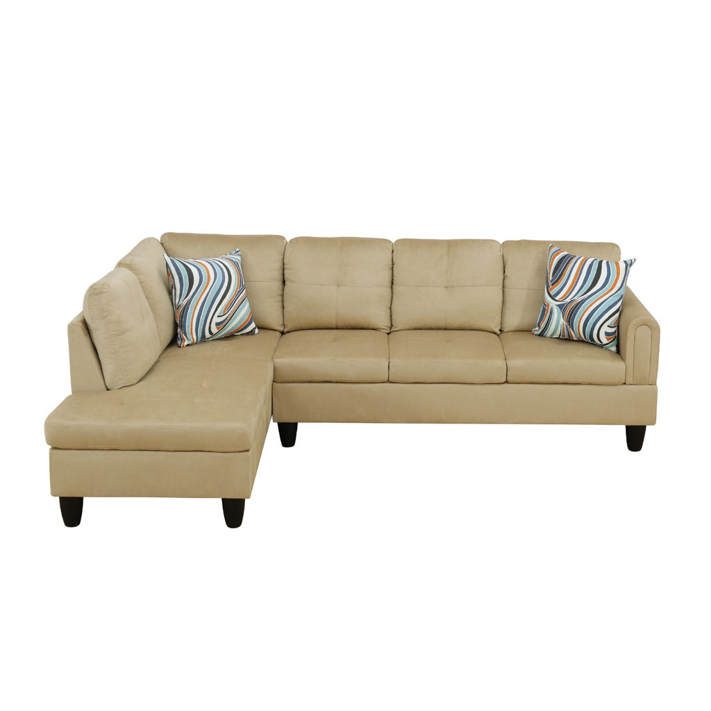 Pickup Only--Beige Flannel 3-Piece Sofa Set