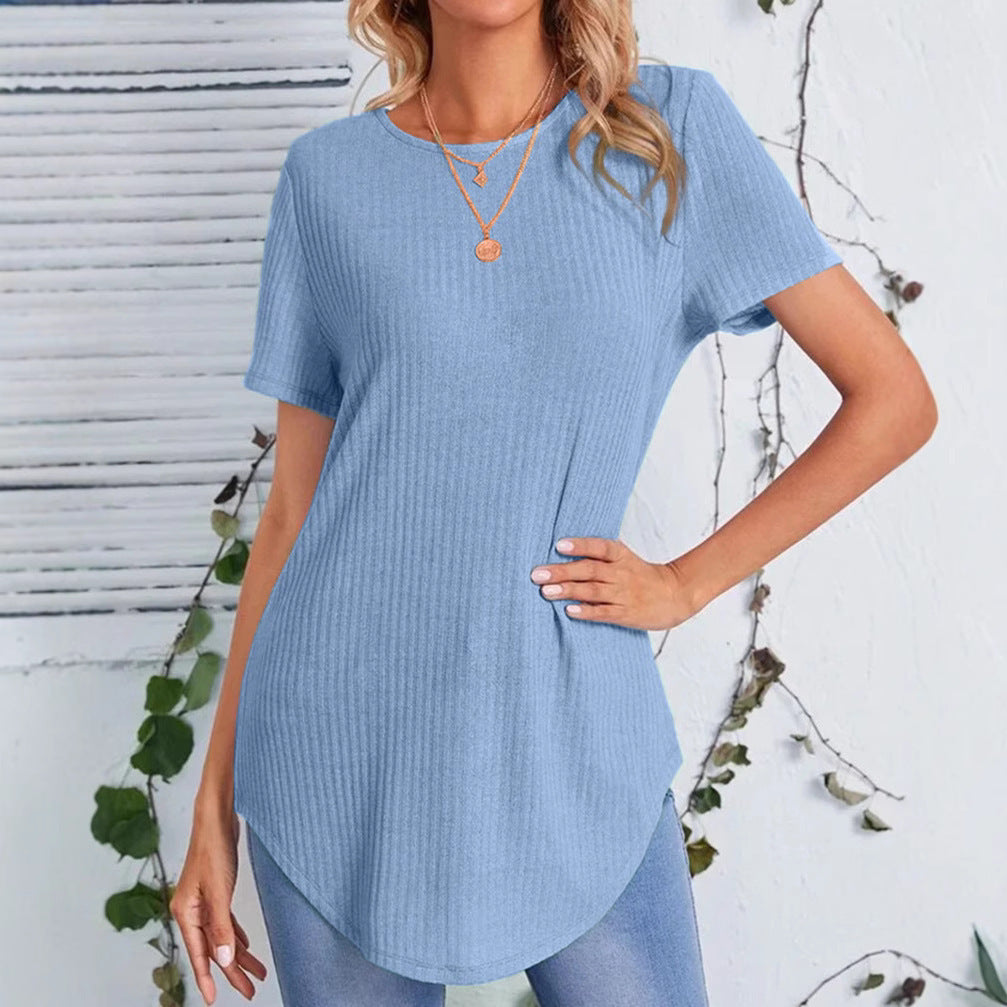 Women's Single-Breasted Casual Loose T-Shirt