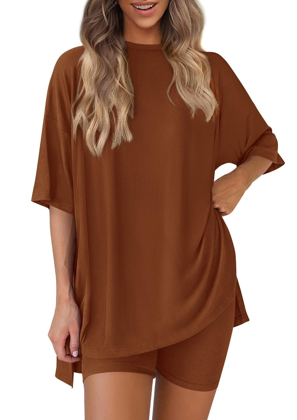Fashionable Casual Solid-color Loose Women's Pajama Set