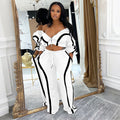 Contrast-color Long-sleeve Cardigan Sports-style Two-piece Set, Fashionable And Casual